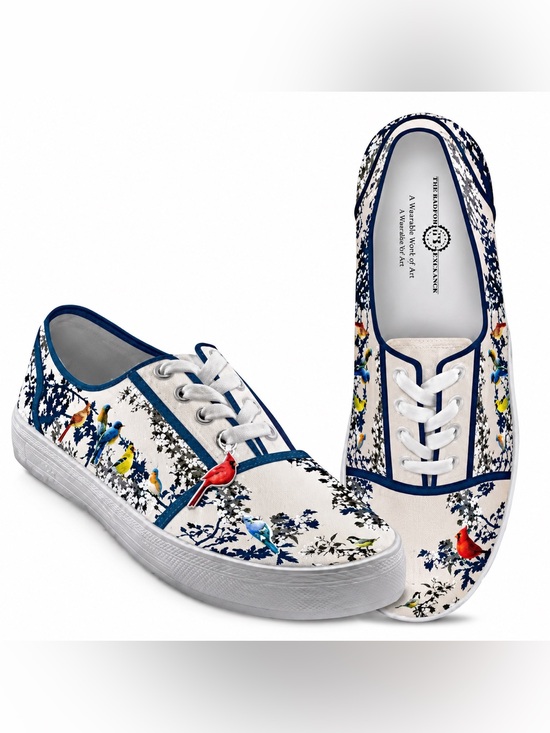 The Bradford Exchange Shoes - Bradford Exchange Songs of Spring Bird Sneakers Size 9 Cottagecore Grandmacore